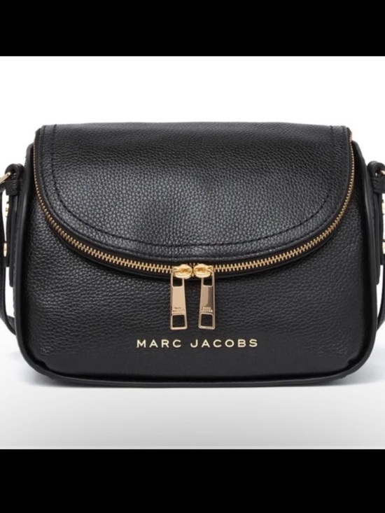 Marc Jacobs Handbags - Marc Jacobs The Groove mini messenger Crossbody Bag Black in Gold Accents